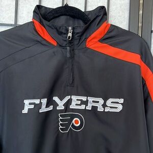 Men’s Vintage Philadelphia Flyers Reebok Quarter Zip Windbreaker Size Medium